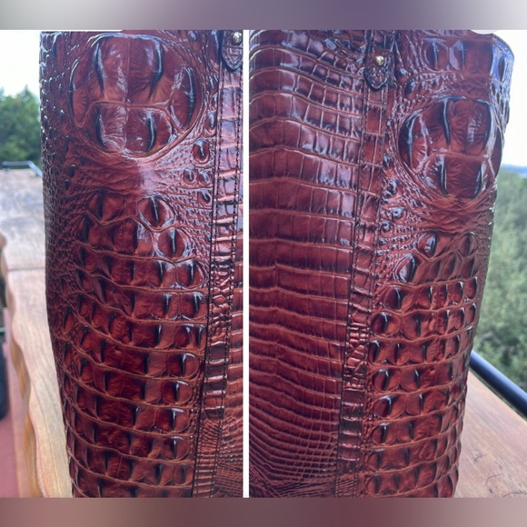 Brahmin SET EUC Large Amelia Tote and NWT Modern Wallet in PECAN Melbourne - Picture 16 of 17